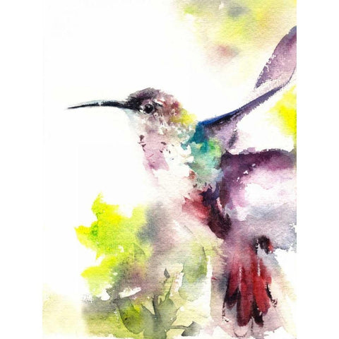 Hummingbird White Modern Wood Framed Art Print by CanotStop