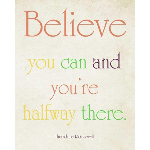 Believe You Can Black Modern Wood Framed Art Print with Double Matting by Coomes, Sylvia