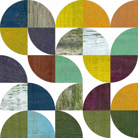 Rustic Rounds 3.0 Black Modern Wood Framed Art Print by Calkins, Michelle