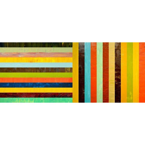 Panel Abstract Ã¢â‚¬â€œ Digital Compilation Black Modern Wood Framed Art Print by Calkins, Michelle