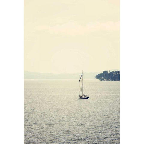 Hazy Sea Black Modern Wood Framed Art Print with Double Matting by Coomes, Sylvia