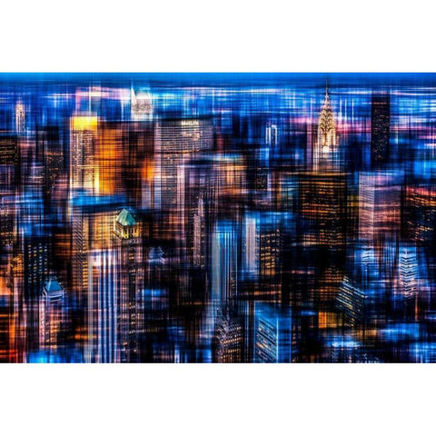 Downtown II White Modern Wood Framed Art Print by Cmarits, Hannes