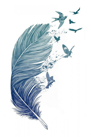 Fly Away White Modern Wood Framed Art Print with Double Matting by Caldwell, Rachel