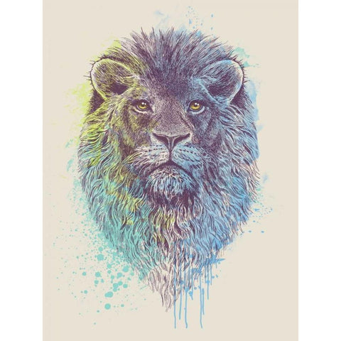 Lion King Black Modern Wood Framed Art Print by Caldwell, Rachel