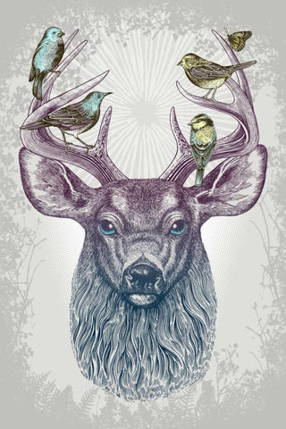 Magic Buck Black Ornate Wood Framed Art Print with Double Matting by Caldwell, Rachel