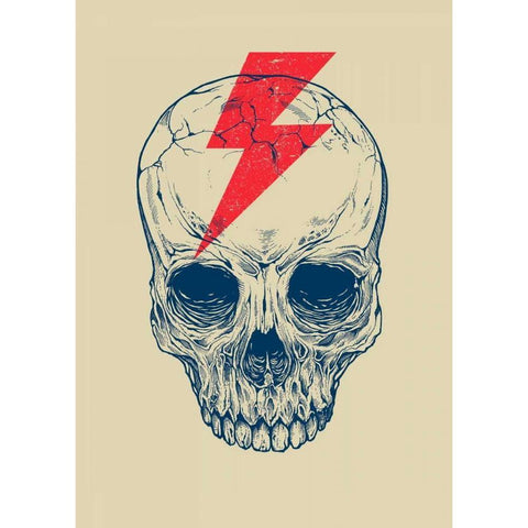 Skull Bolt Black Modern Wood Framed Art Print with Double Matting by Caldwell, Rachel