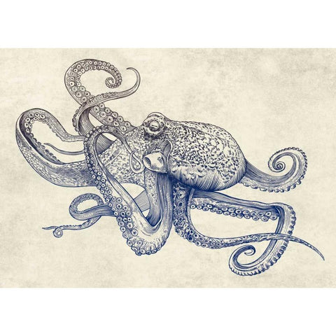 Octoflow White Modern Wood Framed Art Print by Caldwell, Rachel