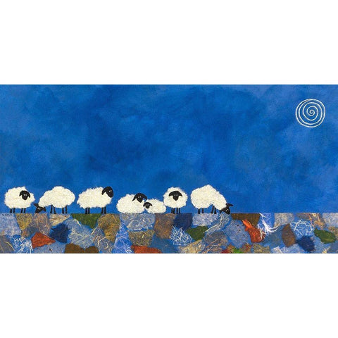 Feeling Sheepish White Modern Wood Framed Art Print by Craig, Casey