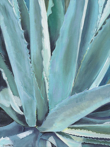 Blue Agave White Modern Wood Framed Art Print with Double Matting by Clumeck, Alana