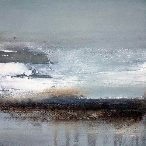 Winter Shore Black Modern Wood Framed Art Print with Double Matting by Cordes, Susan