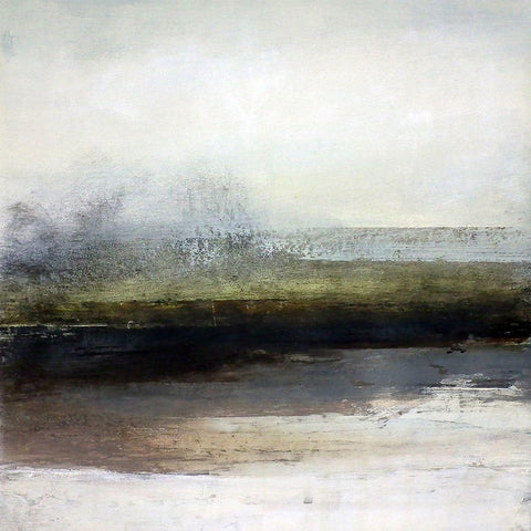 Riverbank Black Modern Wood Framed Art Print by Cordes, Susan