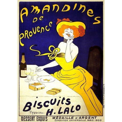 Amandines de Provence, 1900 Gold Ornate Wood Framed Art Print with Double Matting by Cappiello, Leonetto