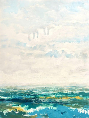 Changing Tides White Modern Wood Framed Art Print with Double Matting by Cormany, Claire