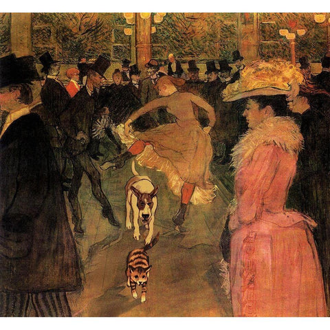 Toulouse-Lautrec Dog Gold Ornate Wood Framed Art Print with Double Matting by Chameleon Design, Inc.