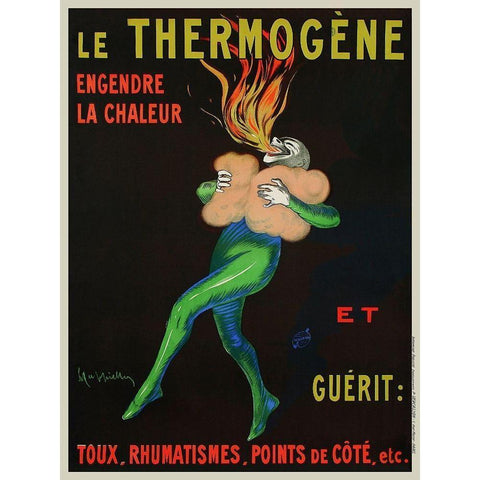 ThermogÃ¨ne Warms You Up, 1909 White Modern Wood Framed Art Print by Cappiello, Leonetto