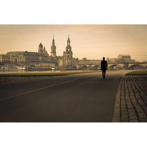 Dresden Symphony White Modern Wood Framed Art Print by Corso, Stefano