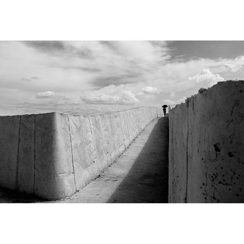Shadow Line White Modern Wood Framed Art Print by Corso, Stefano