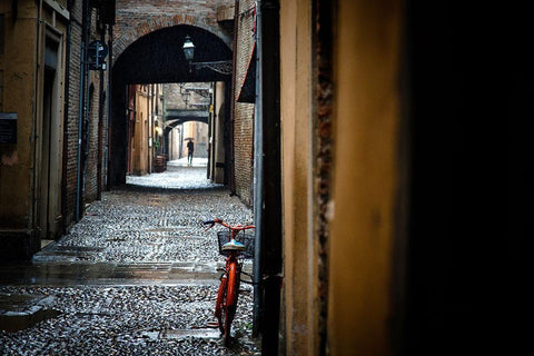 Chains Black Ornate Wood Framed Art Print with Double Matting by Corso, Stefano