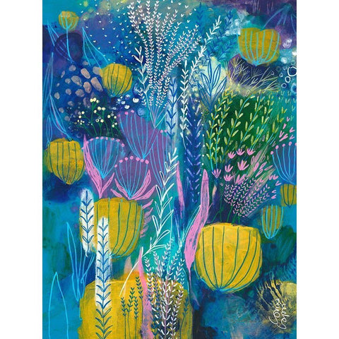Sea Life Black Modern Wood Framed Art Print with Double Matting by Capri, Corina