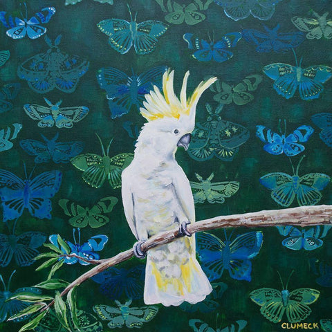 Yellow Crested White Modern Wood Framed Art Print by Clumeck, Alana