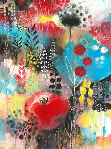 Alive White Modern Wood Framed Art Print with Double Matting by Capri, Corina