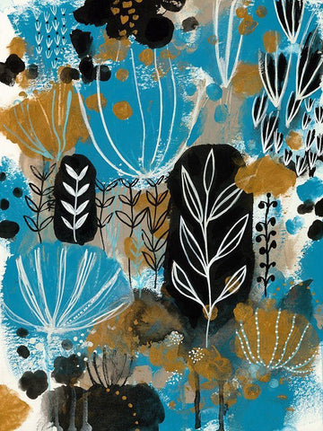 January Poem White Modern Wood Framed Art Print with Double Matting by Capri, Corina