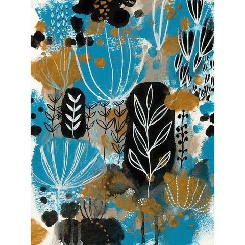 January Poem Black Modern Wood Framed Art Print with Double Matting by Capri, Corina