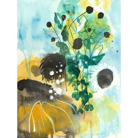 Sunflower Kisses II Gold Ornate Wood Framed Art Print with Double Matting by Capri, Corina