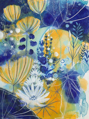 Summer Solstice White Modern Wood Framed Art Print with Double Matting by Capri, Corina