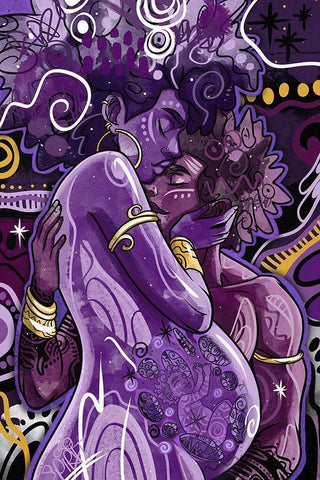 Divine Protection Black Ornate Wood Framed Art Print with Double Matting by Copeland, Justin