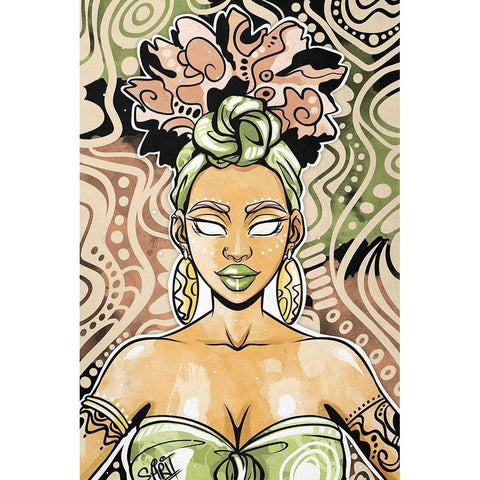 Nailah White Modern Wood Framed Art Print by Copeland, Justin