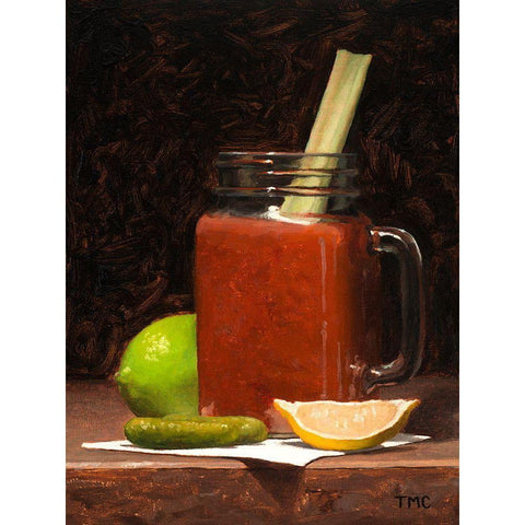 Bloody Mary White Modern Wood Framed Art Print by Casey, Todd M.