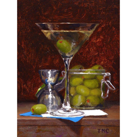 Dirty Martini White Modern Wood Framed Art Print by Casey, Todd M.