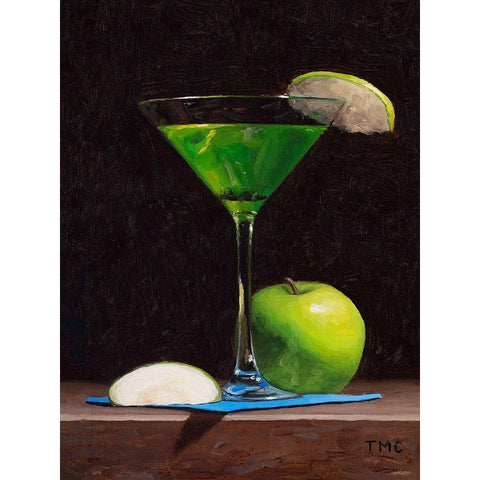 Sour Apple Martini White Modern Wood Framed Art Print by Casey, Todd M.