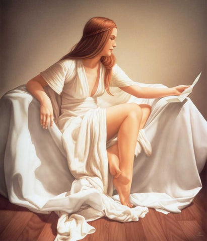 Spring Promise White Modern Wood Framed Art Print with Double Matting by Campos, Edson