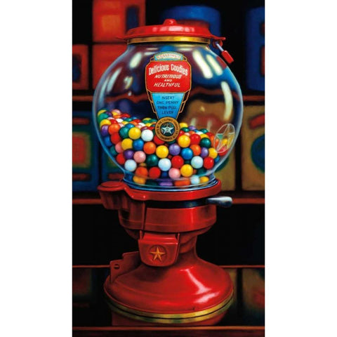Gumball Machine IV Black Modern Wood Framed Art Print with Double Matting by Colletta, TR