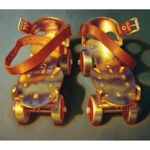 Roller Skates II Gold Ornate Wood Framed Art Print with Double Matting by Colletta, TR