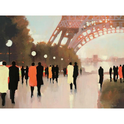 Paris Remembered Black Modern Wood Framed Art Print with Double Matting by Christie, Lorraine
