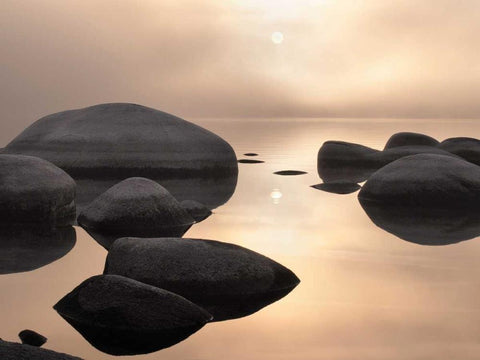 Silver and Gold White Modern Wood Framed Art Print with Double Matting by Carmel, Elizabeth