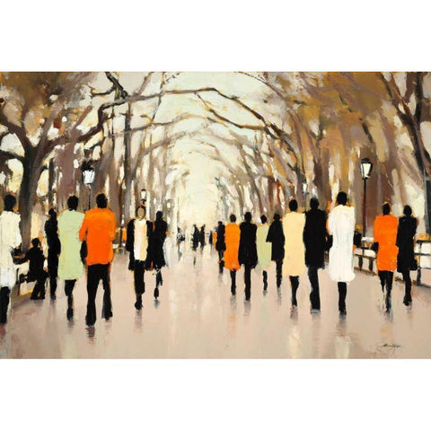 Poets Walk Black Modern Wood Framed Art Print with Double Matting by Christie, Lorraine