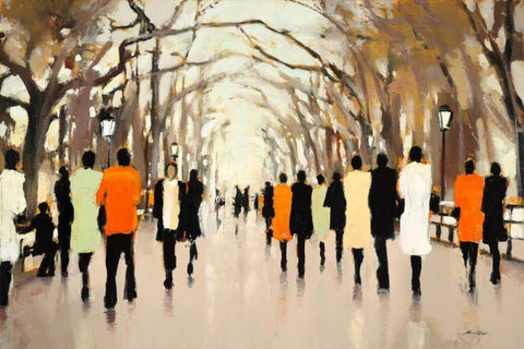 Poets Walk White Modern Wood Framed Art Print with Double Matting by Christie, Lorraine