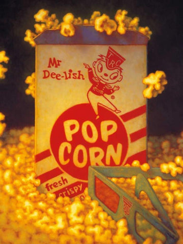 3D Popcorn White Modern Wood Framed Art Print with Double Matting by Colletta, TR