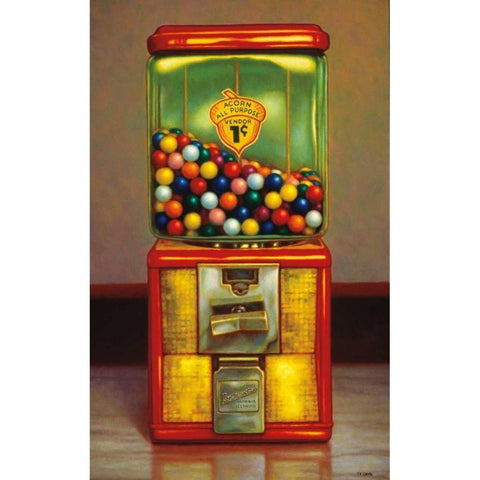 Gumball Machine X Black Modern Wood Framed Art Print with Double Matting by Colletta, TR