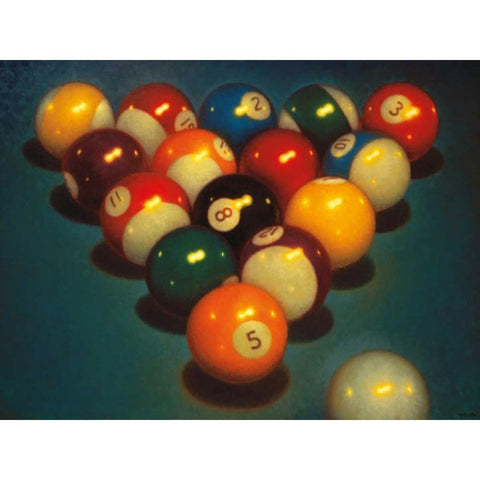 Eight Ball II Gold Ornate Wood Framed Art Print with Double Matting by Colletta, TR