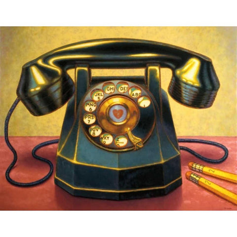 Keep in Touch Black Modern Wood Framed Art Print by Colletta, TR