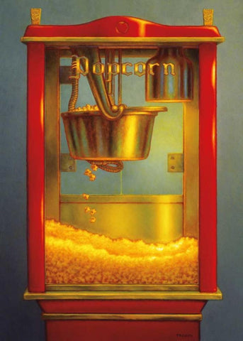 Popcorn II Black Ornate Wood Framed Art Print with Double Matting by Colletta, TR