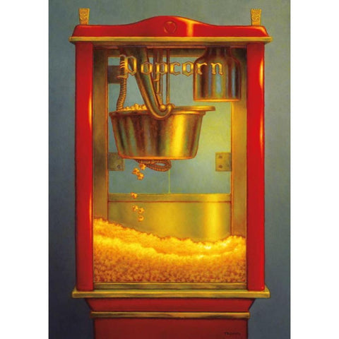 Popcorn II Black Modern Wood Framed Art Print with Double Matting by Colletta, TR