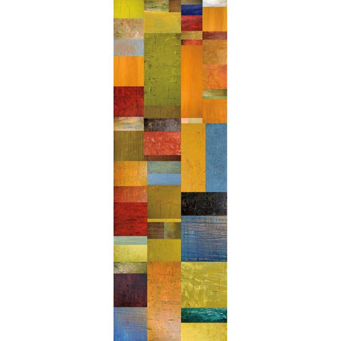 Color Panels with Green Grass Black Modern Wood Framed Art Print with Double Matting by Calkins, Michelle