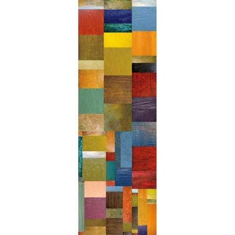 Color Panels with Water and Waves White Modern Wood Framed Art Print by Calkins, Michelle