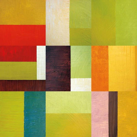 Color Study Abstract 2 Black Modern Wood Framed Art Print with Double Matting by Calkins, Michelle